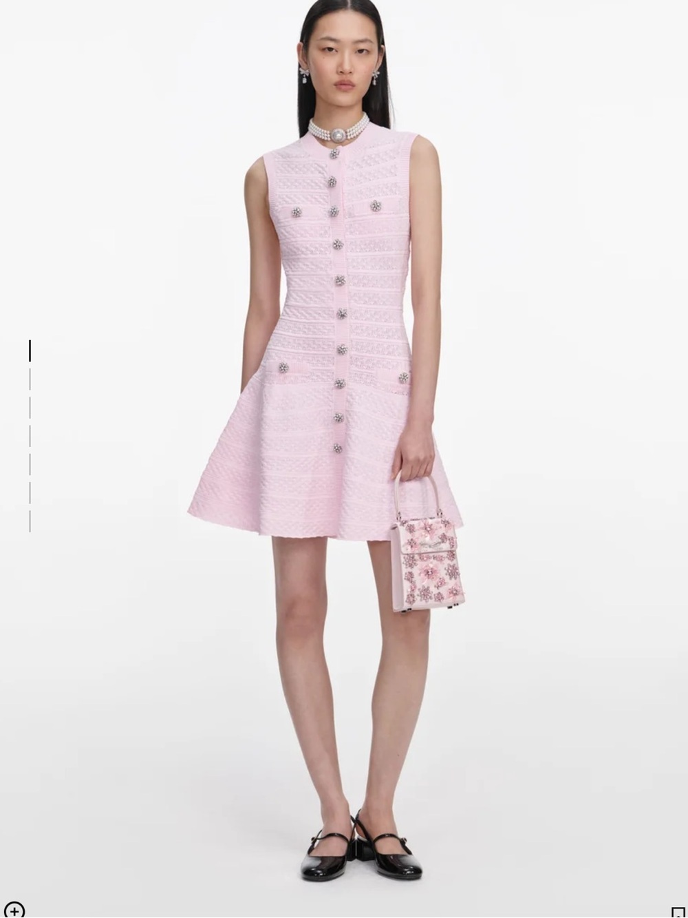 SELF-PORTRAIT
Pointelle Knit Mini Dress